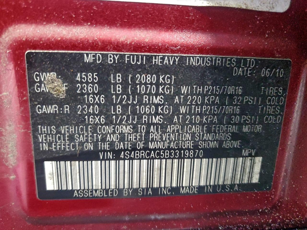 Subaru Outback 2.5i Image 12